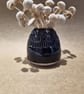 Handmade Textured Ceramic Bud Vase, Small Brown Stoneware Vase