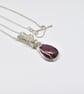 Ruby and Silver Wire Wrapped and Woven Pendant - Image 6