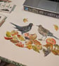 Apples for Breakfast (blackbirds eating windfall apples) an A4 or A3 print.  - Image 5