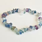 DESTASH:  Rainbow Fluorite Chip Bracelet