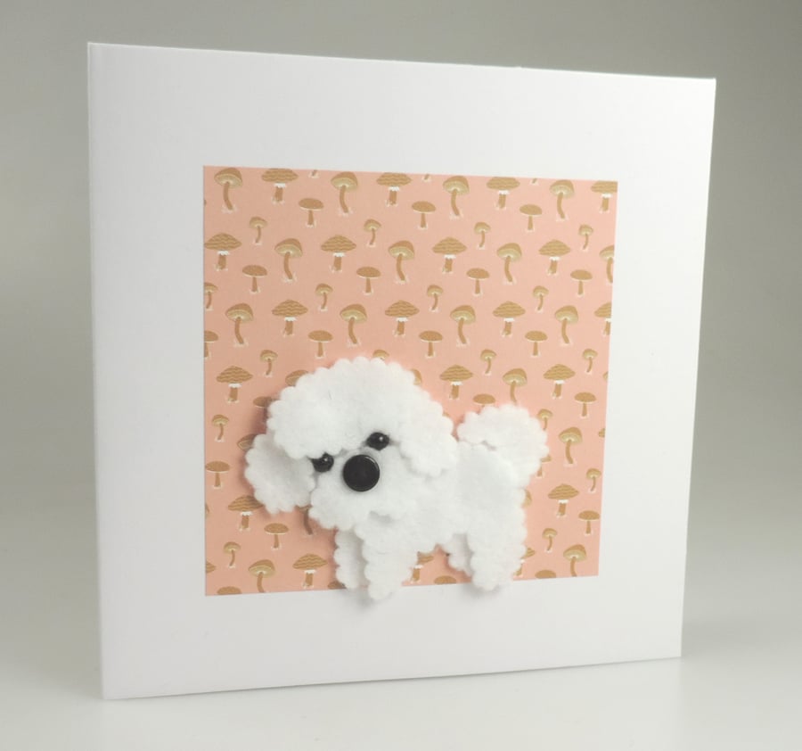 Bichon Frise Dog Card, Blank inside, Birthday, Greeting, Universal gift card