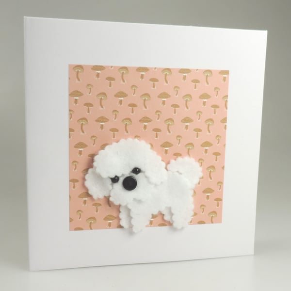 Bichon Frise Dog Card, Blank inside, Birthday, Greeting, Universal gift card