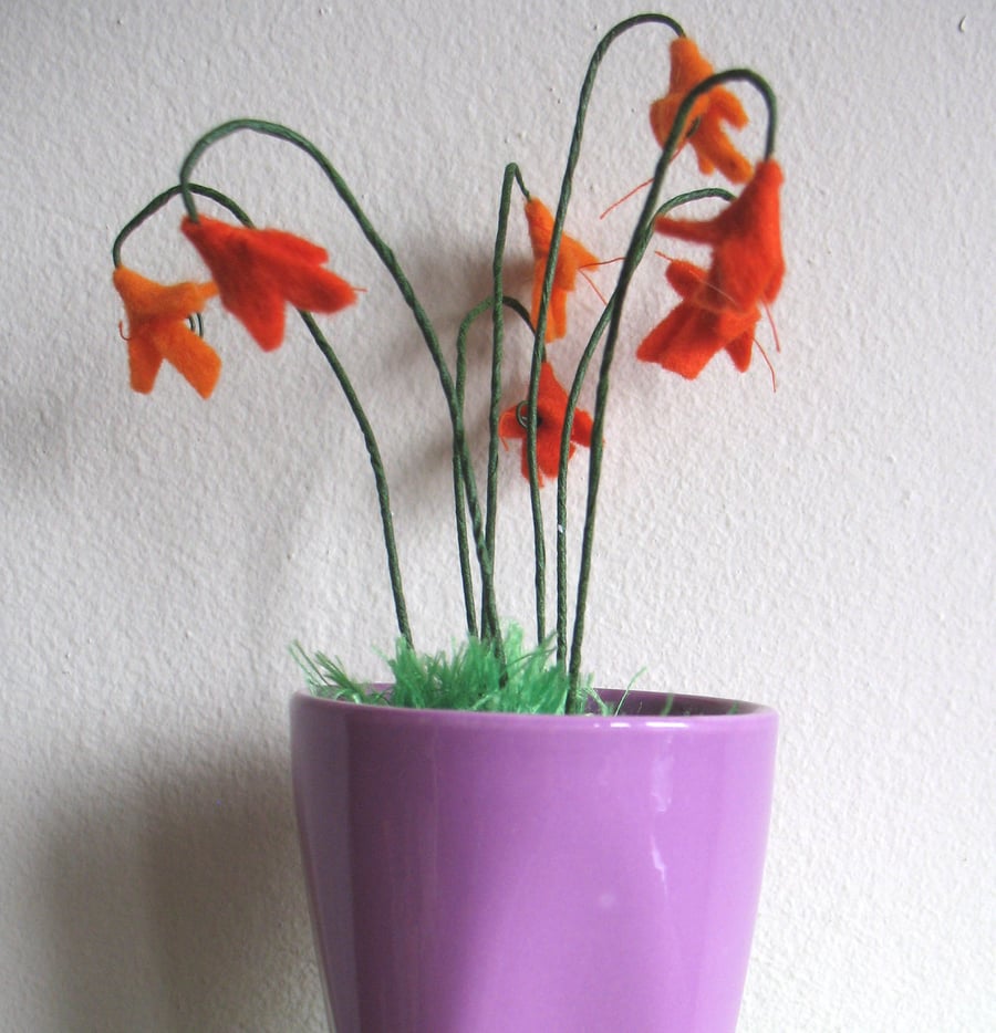 Orange felt Flowers