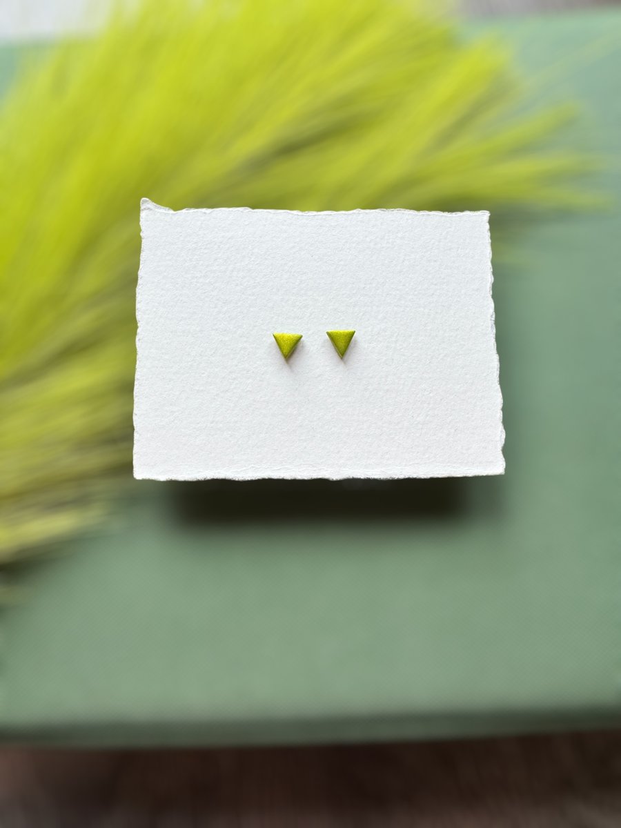 Green Twinkle Polymer Clay Circle Micro Studs 