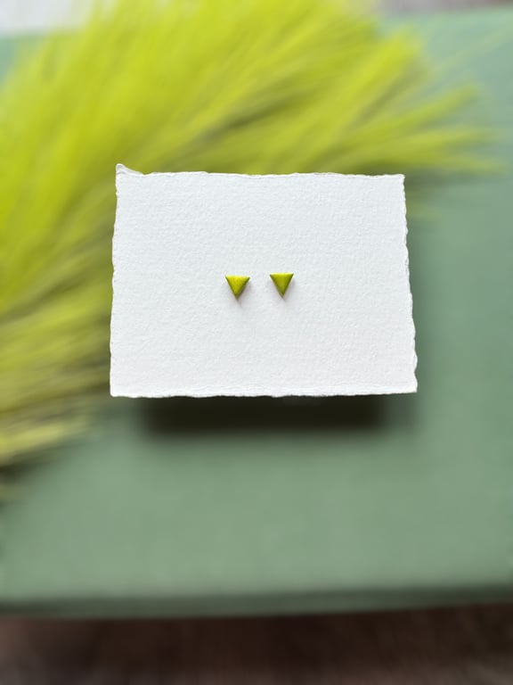 Green Twinkle Polymer Clay Circle Micro Studs 