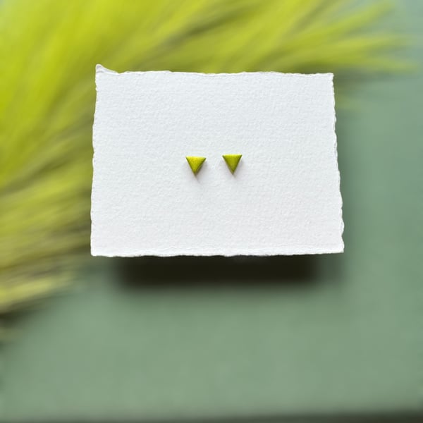 Green Twinkle Polymer Clay Circle Micro Studs 