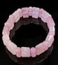 Stretchy Pink Rose Quartz Gemstone Cuff Stacker Bracelet