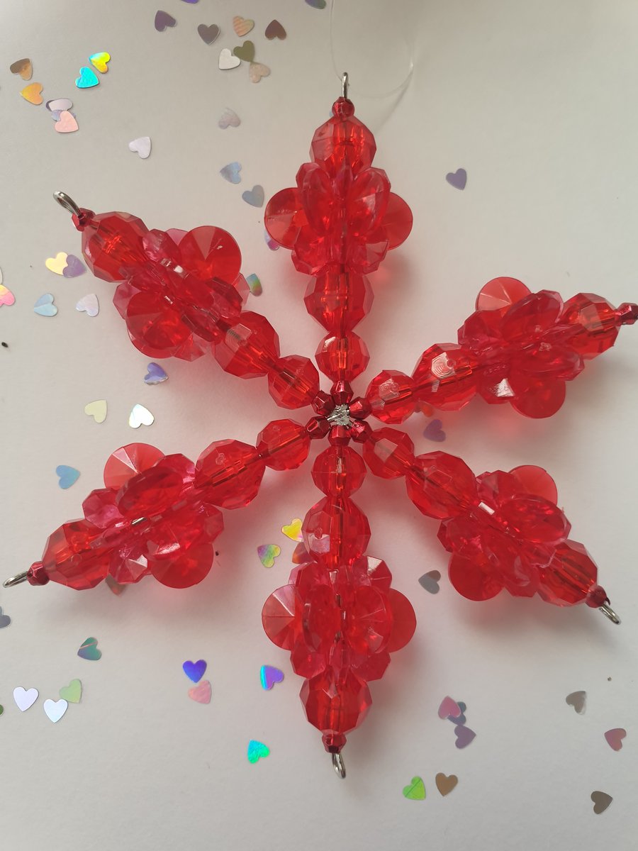 Red Beaded snowflake
