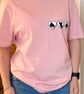 One of a Kind Cat Heart T-Shirt – Baby Pink Relaxed Fit, Size Small (36") - Image 2