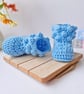 Bobble Cuff Crochet Baby Booties – Baby Shower Gift