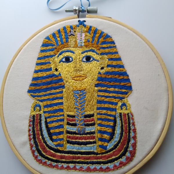 Tutankhamun Hoop Art Embroidery - King Tut