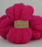 Raspberry Carded Corriedale wool fibre - Image 1