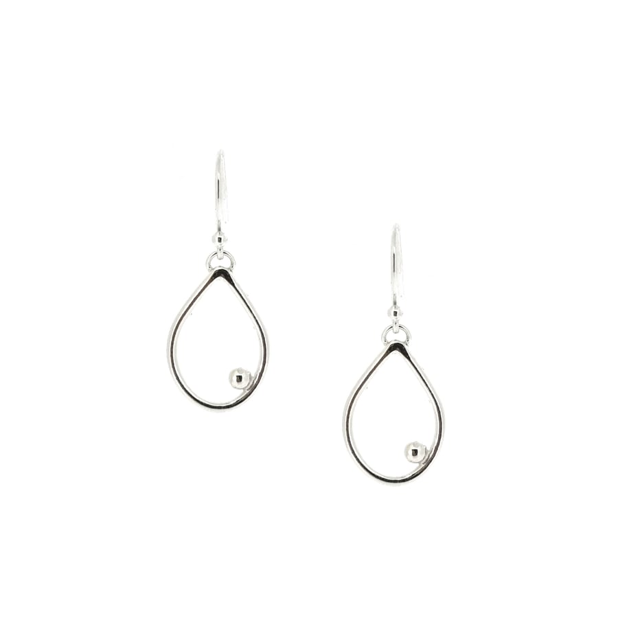 Silver Iris drop earrings - medium