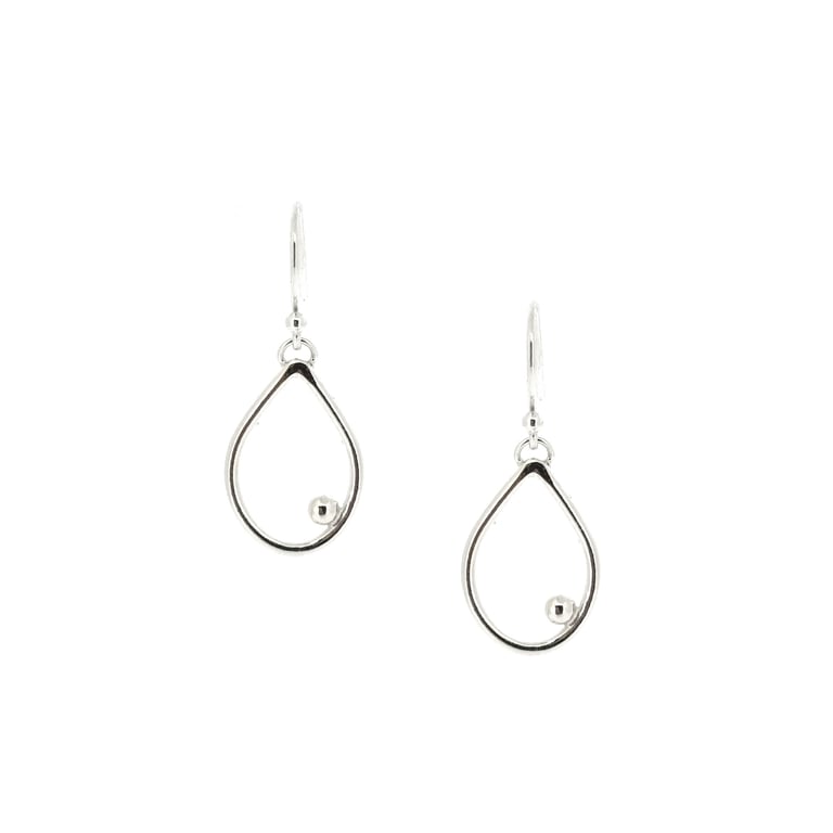 Silver Iris drop earrings - medium