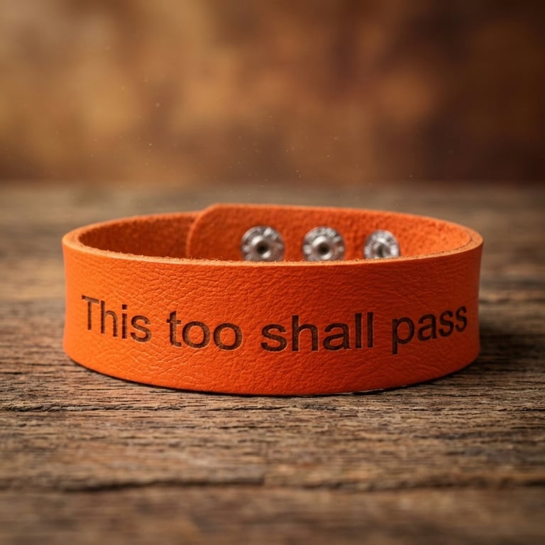 This Too Shall Pass Bracelet - Adjustable - Faux Leather - Choice of Colours