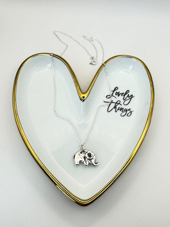 Fine Silver Elephant Necklace