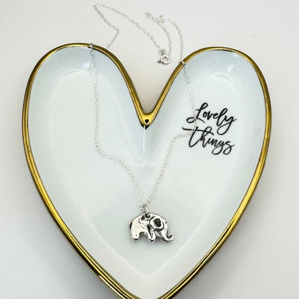 Fine Silver Elephant Necklace