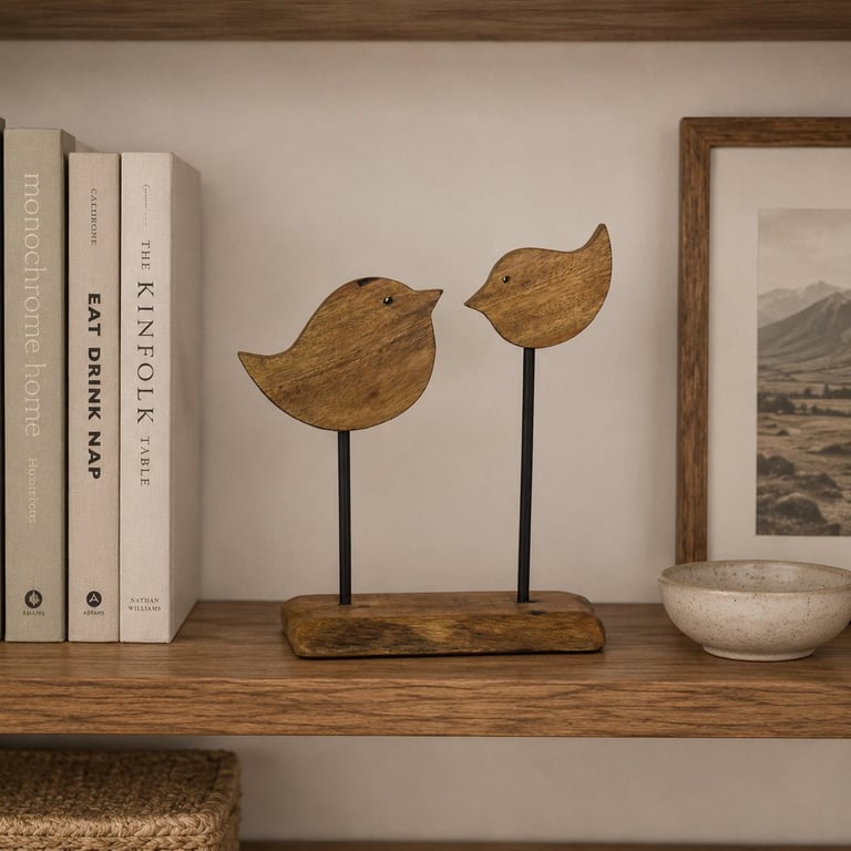 Bonnie & Birdie - Handmade Wooden Bird Ornament - Whimsical Delights Collection