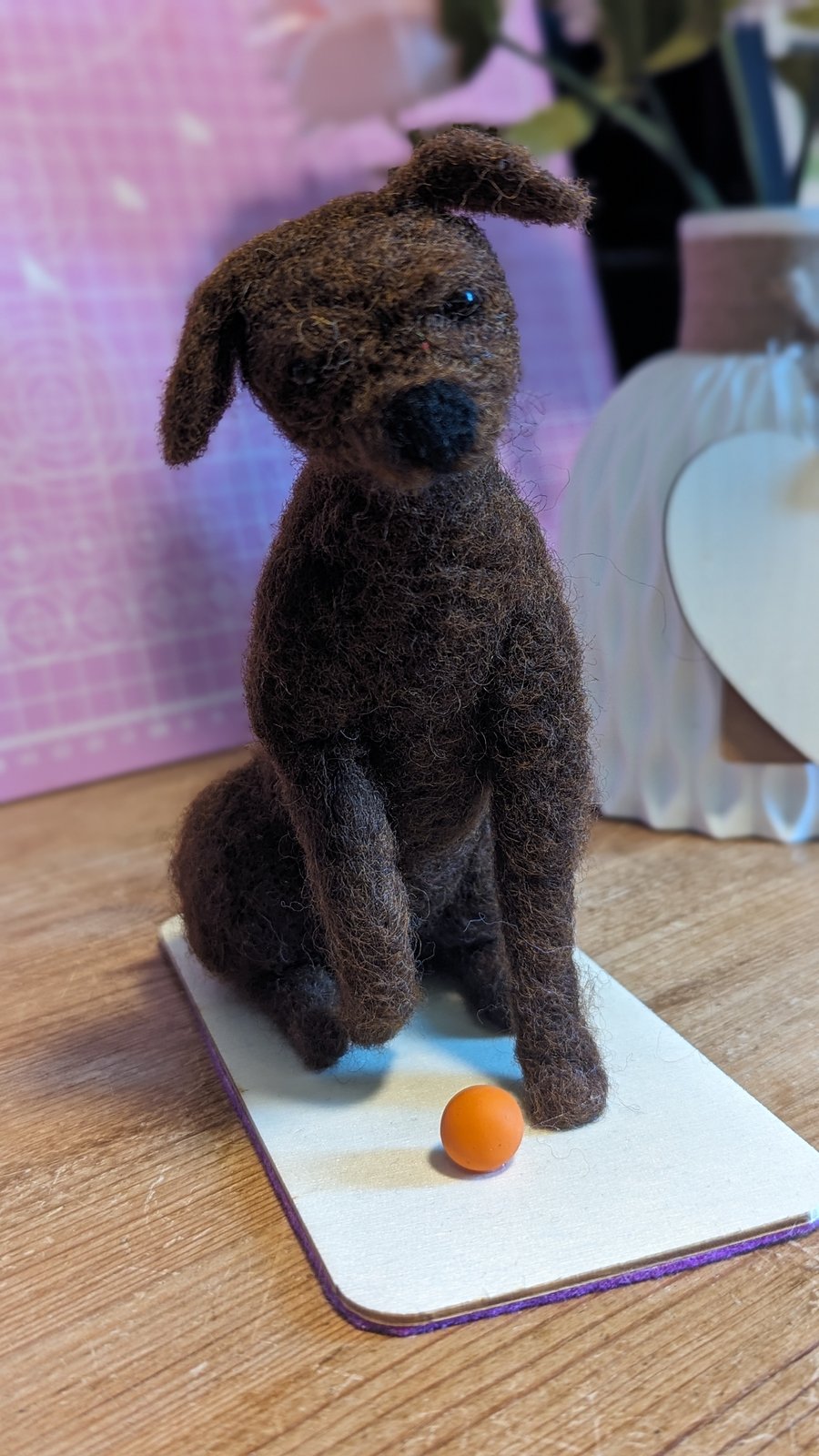 Needle felted brown Labrador