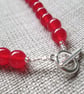 Quartzite Necklace, Red, Semi-precious beads, SALE - Image 3