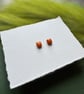 Orange Polymer Clay Square Micro Studs  - Image 7