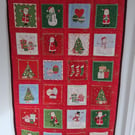 Handmade large pockets red Advent Calendar 