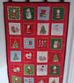 Handmade large red Advent Calendar with large pockets