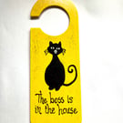 Cat door handle sign