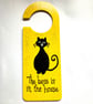 Cat door handle sign