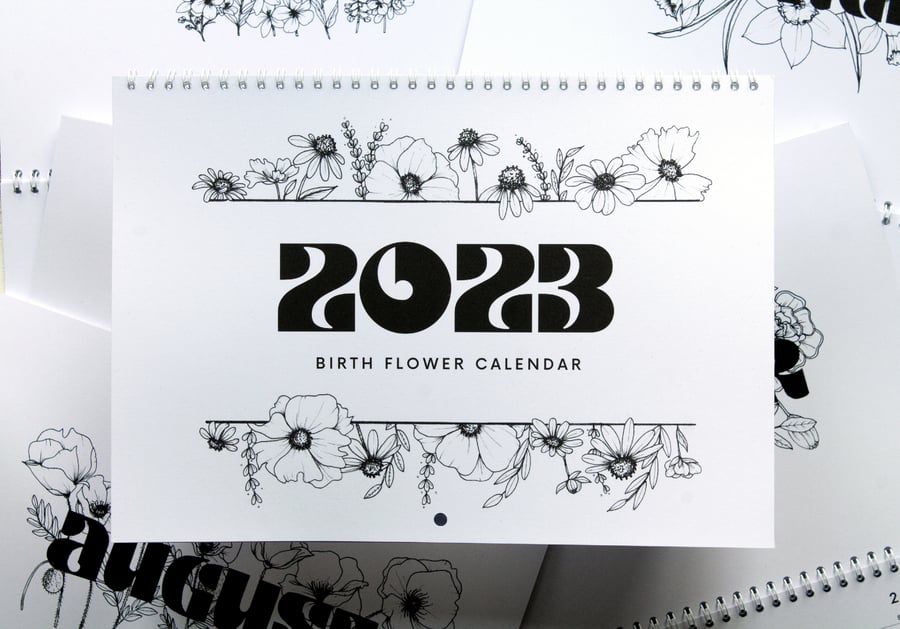 2023 Birth Flower Pen and Ink Illustrated Calendar