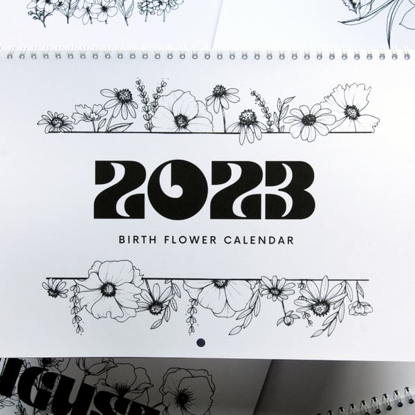 2023 Birth Flower Pen and Ink Illustrated Calendar