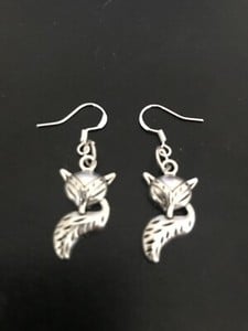 fox charm hook earrings