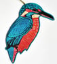 Kingfisher Embroidered Hanging Decoration 