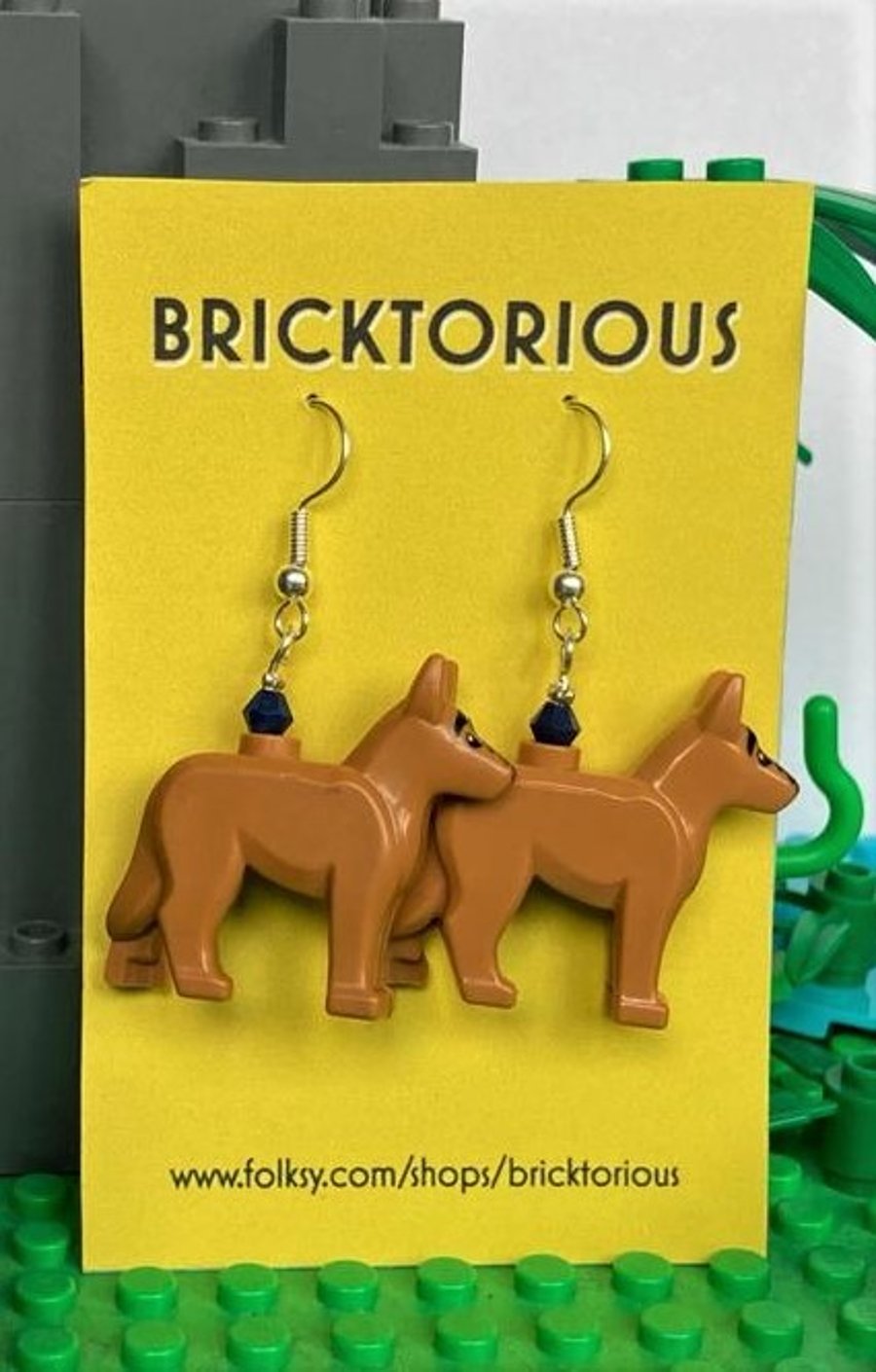 Lego Alsatian Dog Earrings