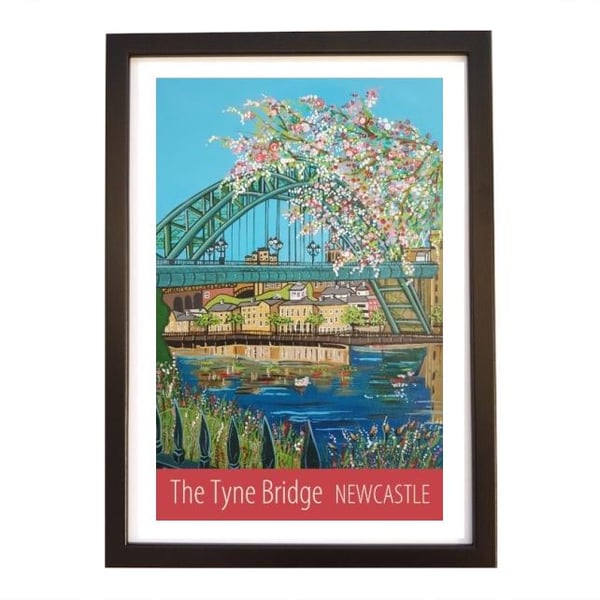 Newcastle Tyne Bridge travel poster print by Susie West