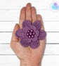 Crochet mauve flower brooch, crochet flower pin, flower brooch - Image 10