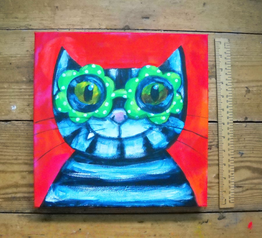original cat painting Spectacular Cat by Jo Brown - with free shipping UK