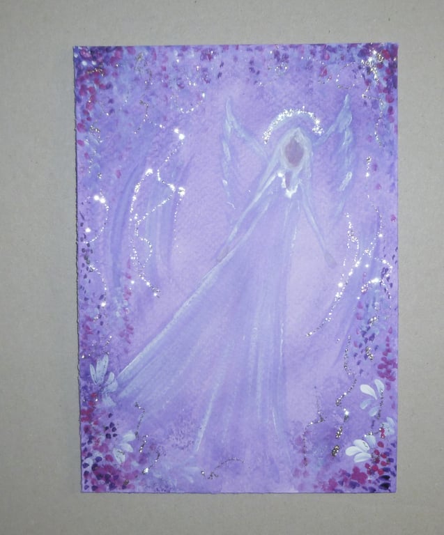 original art hand painted angel healing painting ( ref FA 433 G1 )