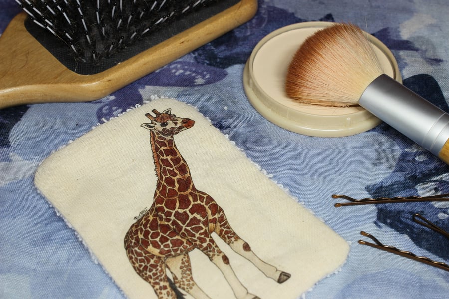 SALE ITEM - Giraffe Washable & Reusable Eco Fabric Animal Face Wipe 