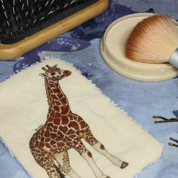 SALE ITEM - Giraffe Washable & Reusable Eco Fabric Animal Face Wipe 