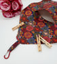 Raspberry pink dandelion burst, clip on peg bag. 