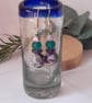 Purple, lilac and black dangly polymer clay earrings 