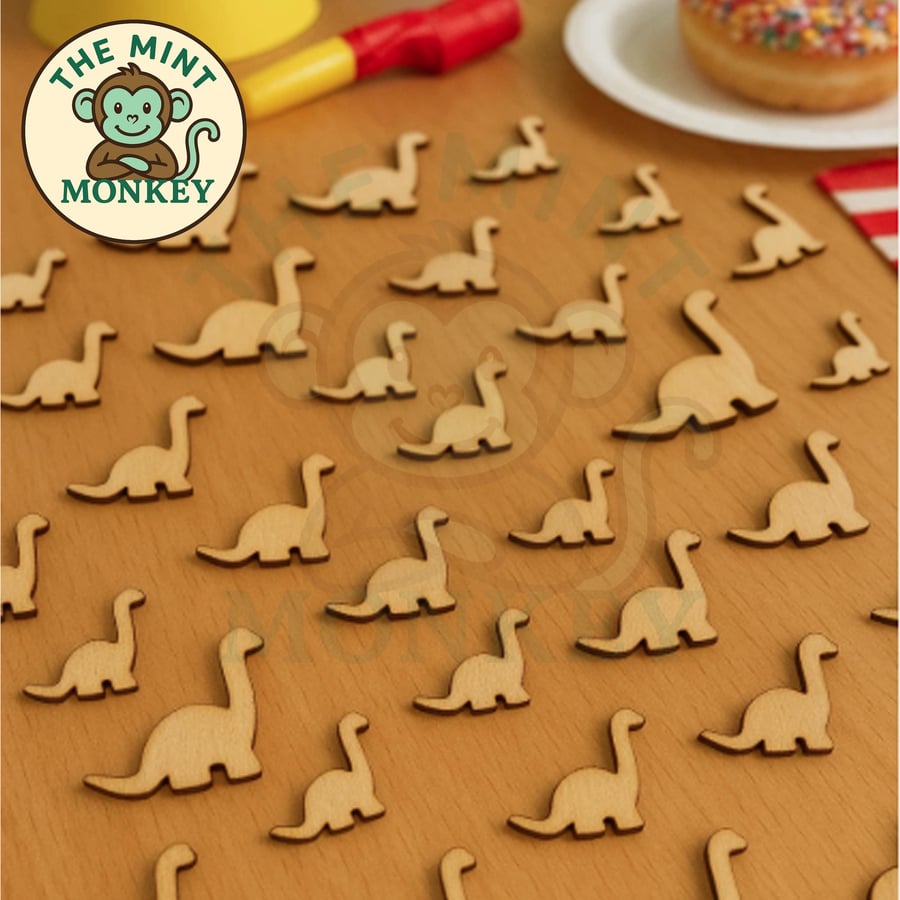 Dinosaur Wooden Confetti: Rustic Party & Craft Embellishments