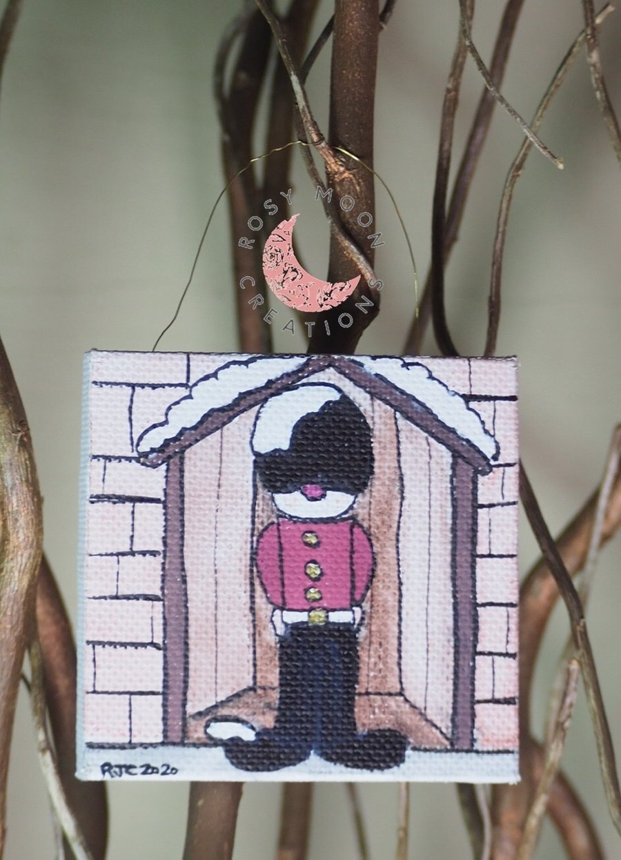 Snowy Queen’s Guard on Canvas Christmas Decoration 