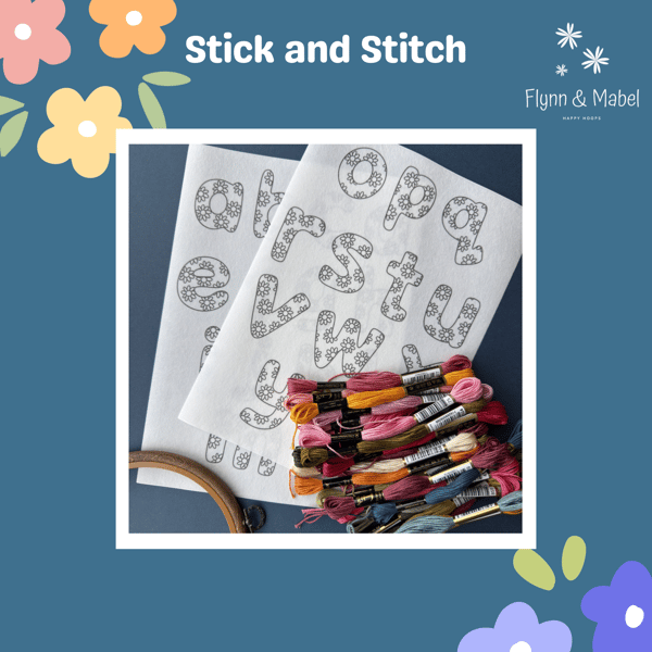 Stick and Stitch Floral Letters