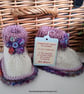 Designer 90% & 75% Merino Wool Baby Girl's Flower Booties 3-9 months size - Image 5
