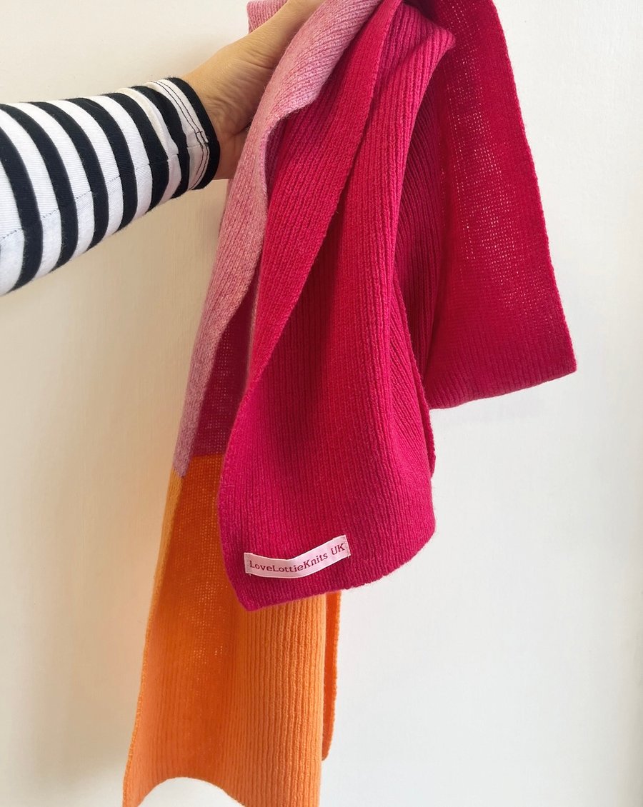 Colour Block Lambswool Scarf