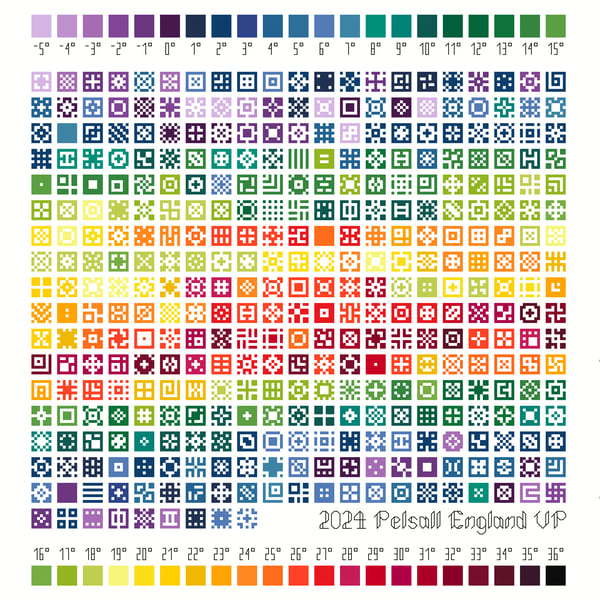 288 Cross Stitch Pattern rainbow yearly mini temperature calendar