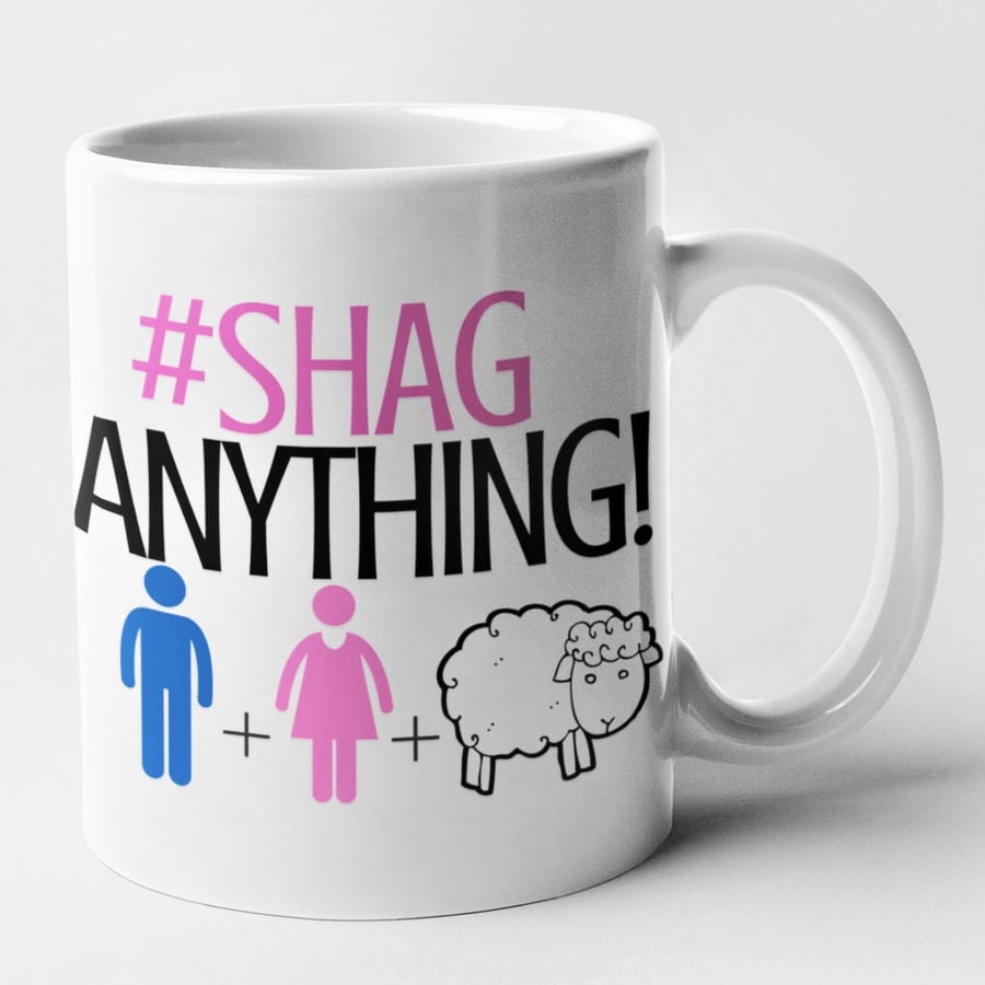 Hashtag Shag Anything Mug Rude Funny Novelty Gift Joke Present For Family Friend