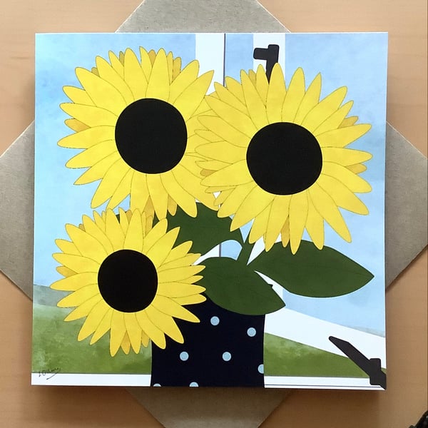 Greetings card - sunflowers 